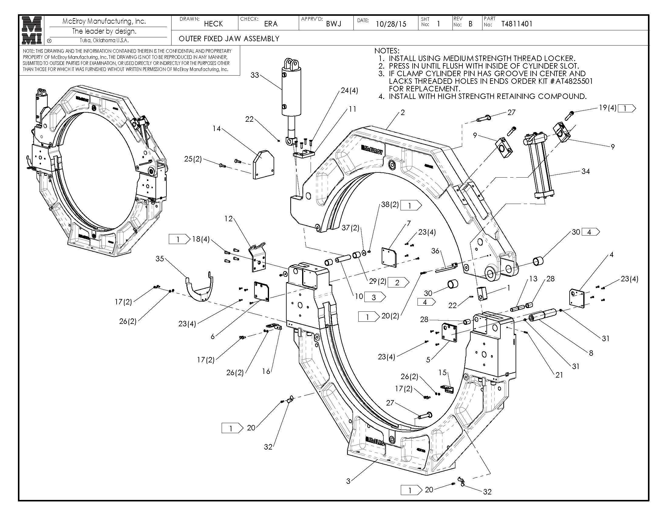 T4811401 - Outer Fixed Jaw Assembly