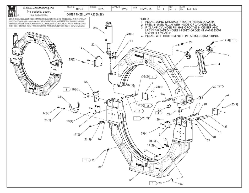 T4811401 - Outer Fixed Jaw Assembly