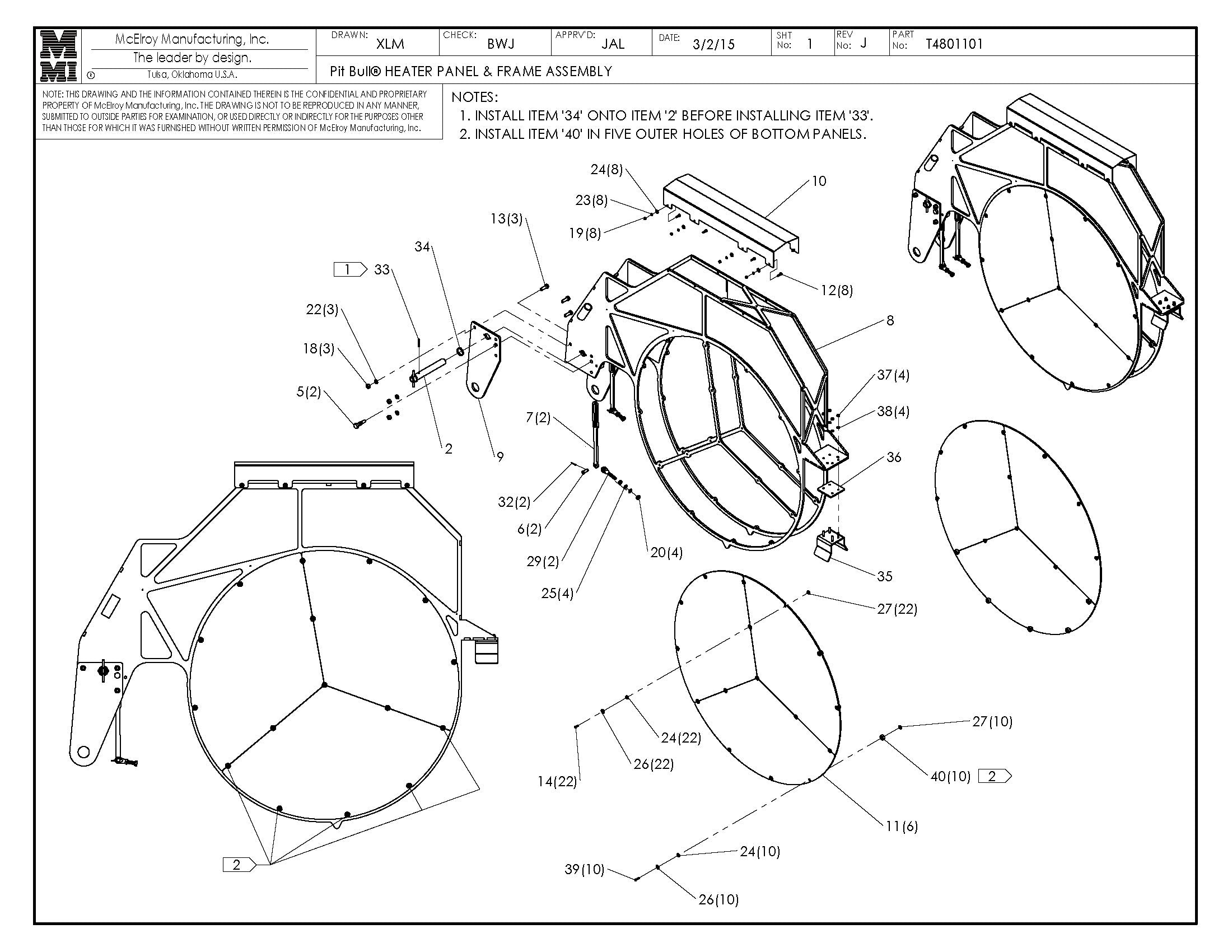T4801101 - T1200 Heater Panel&Frame Assembly