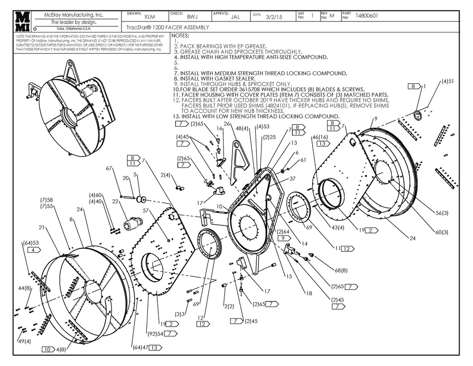 T4800601 - T1200 Facer Assembly