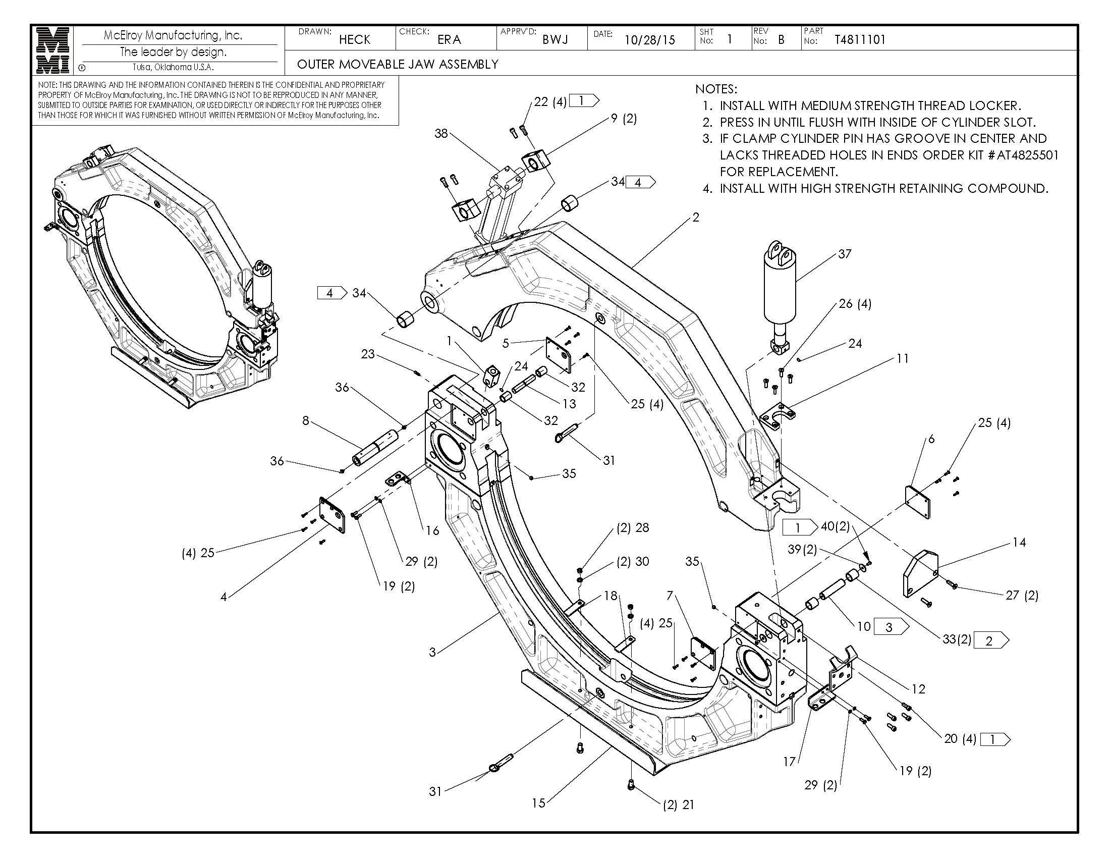 T4811101 - Outer Moveable Jaw Assembly