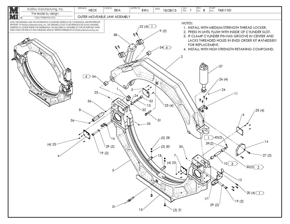 T4811101 - Outer Moveable Jaw Assembly