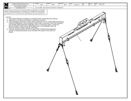 T4812901 - T1200 Spreader Bar Assembly