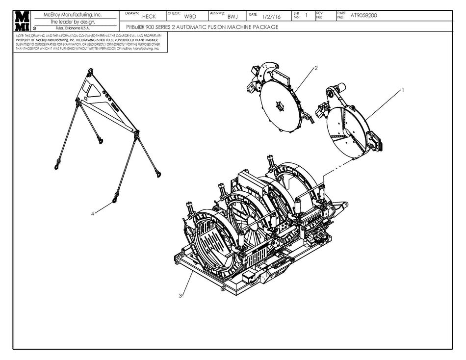 McElroy Part AT9058203 - PB900 S2 AUTO LF F/M PKG For Sale