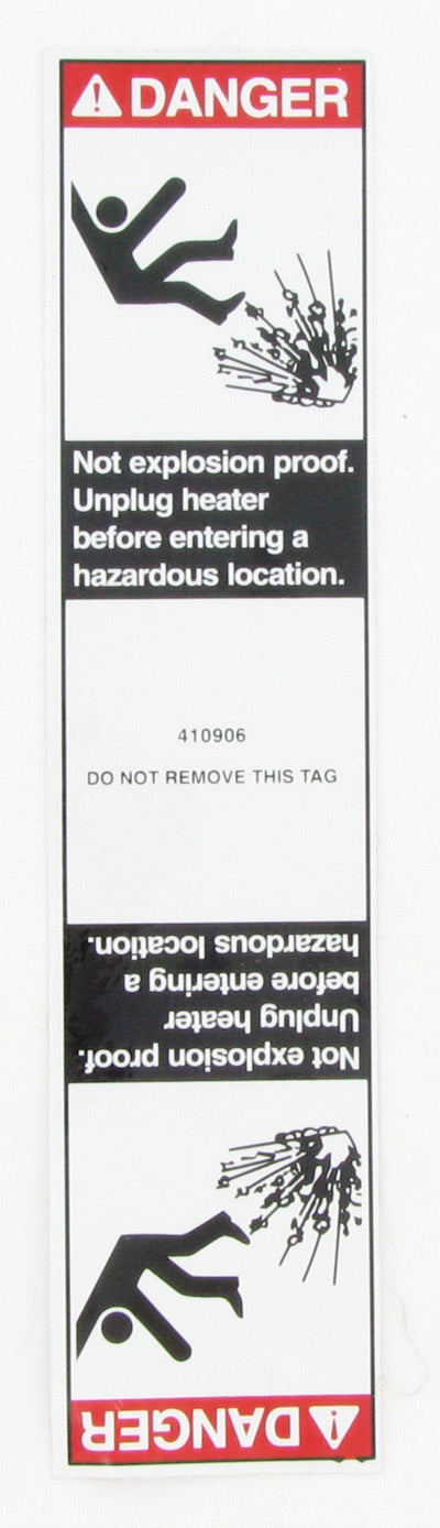 McElroy Part 410906 - DNG NOT EXPLN PROOF TAG LABEL for sale