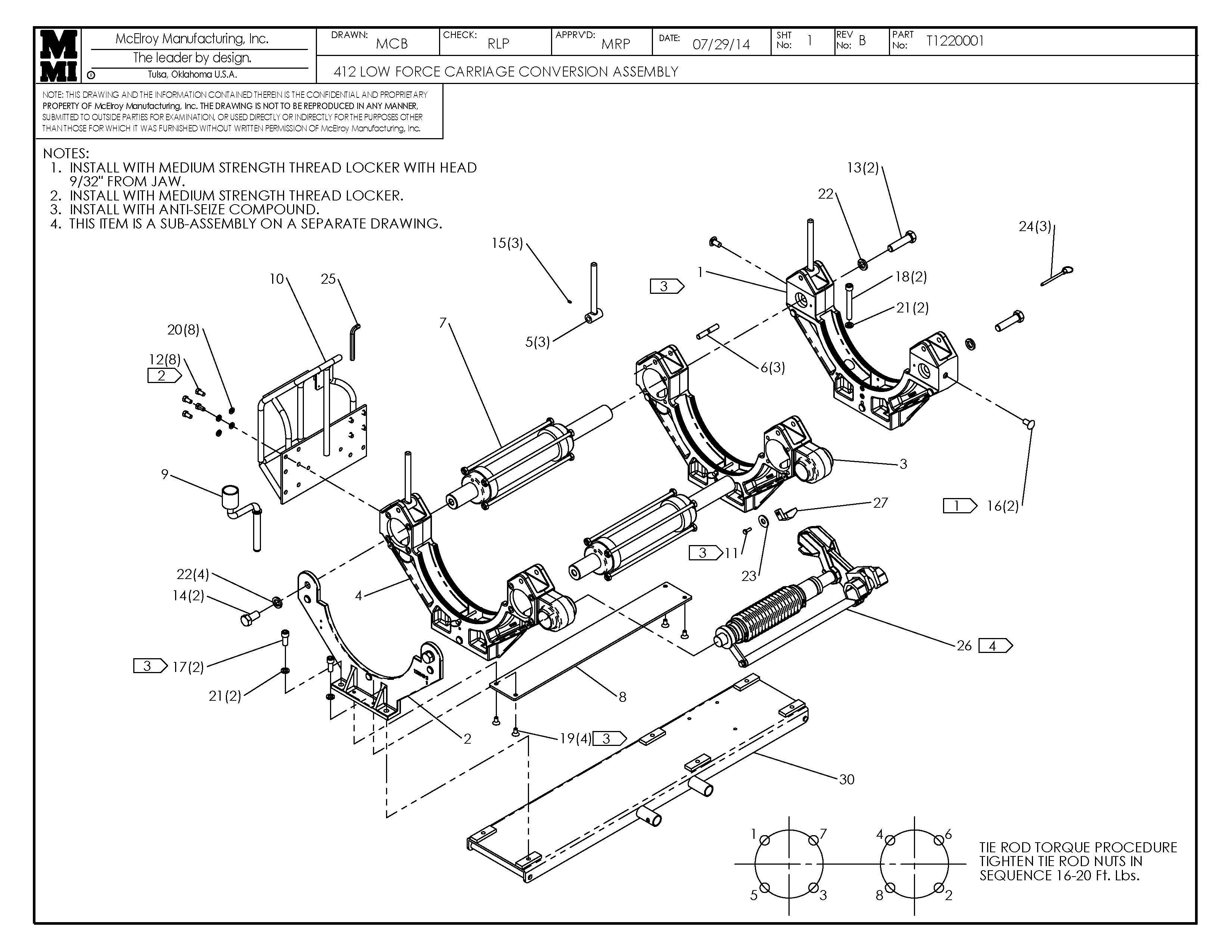 T1220001 - 412 Lf Carriage Conversion Assembly
