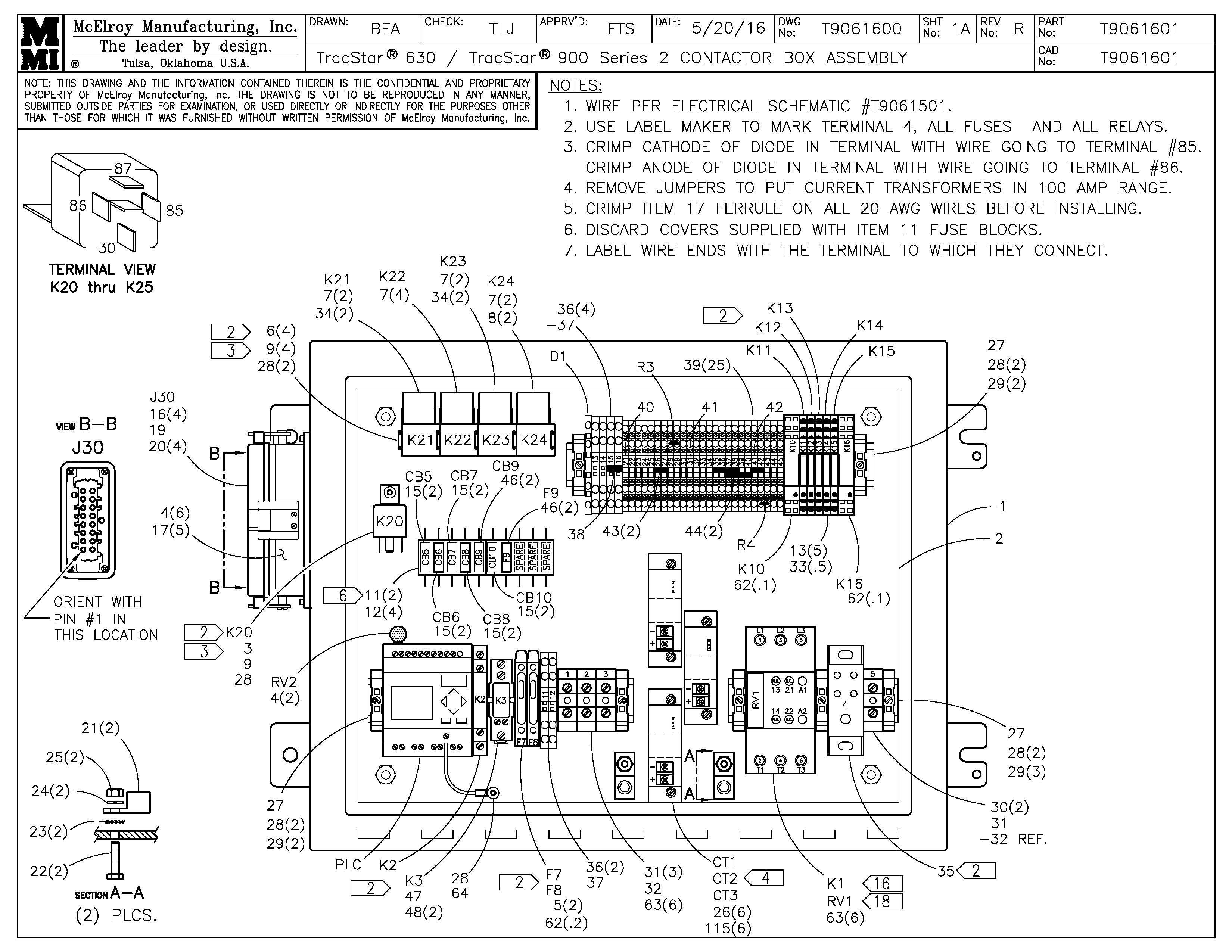 T9061601 - T630/T900 S2 Contactor Box Assembly