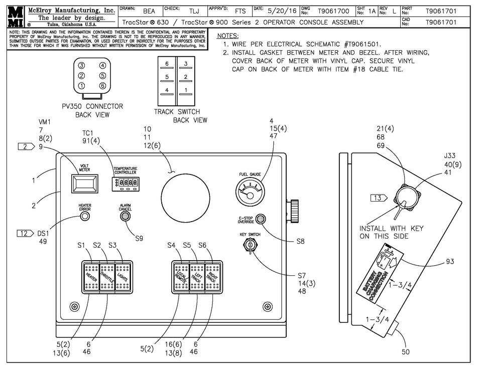 T9061701 - T630/T900 S2 Opr Console Assembly
