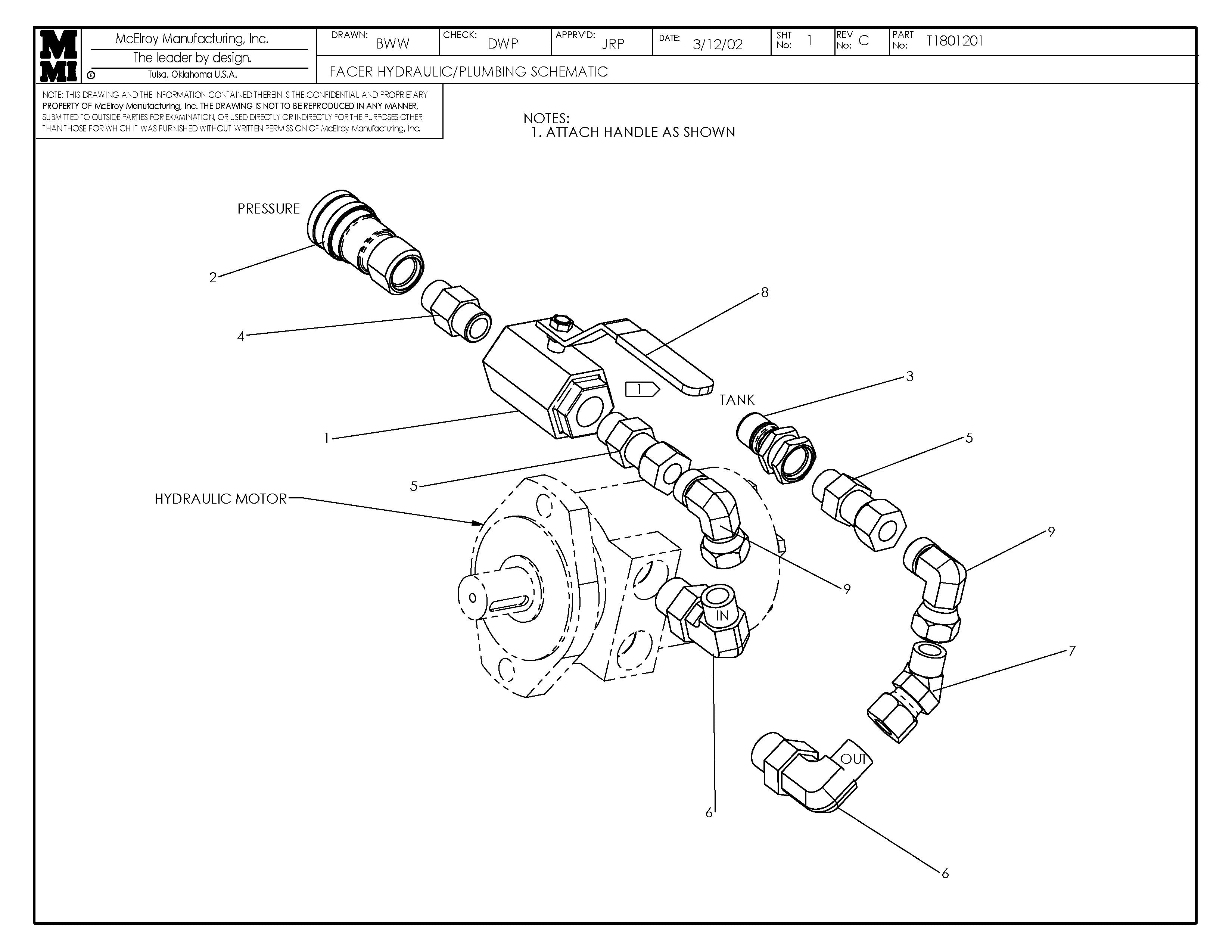 T1801201 - Facer Hyd/Plb Schem