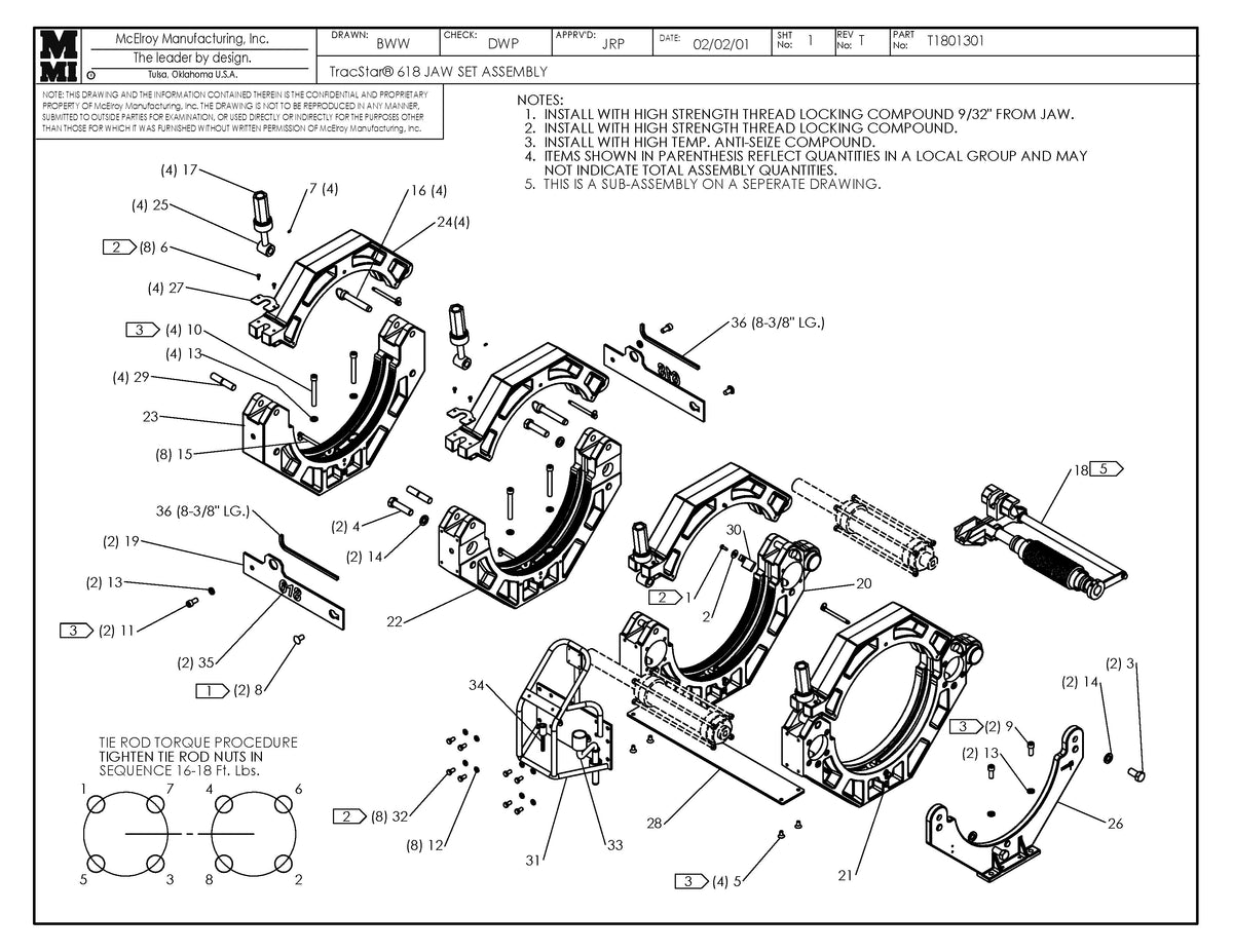 T1801301 - T618 Jaw Set Assembly