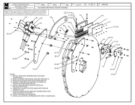 McElroy Part T4831501 - T1200 RADIAL HEATER ASSY for sale
