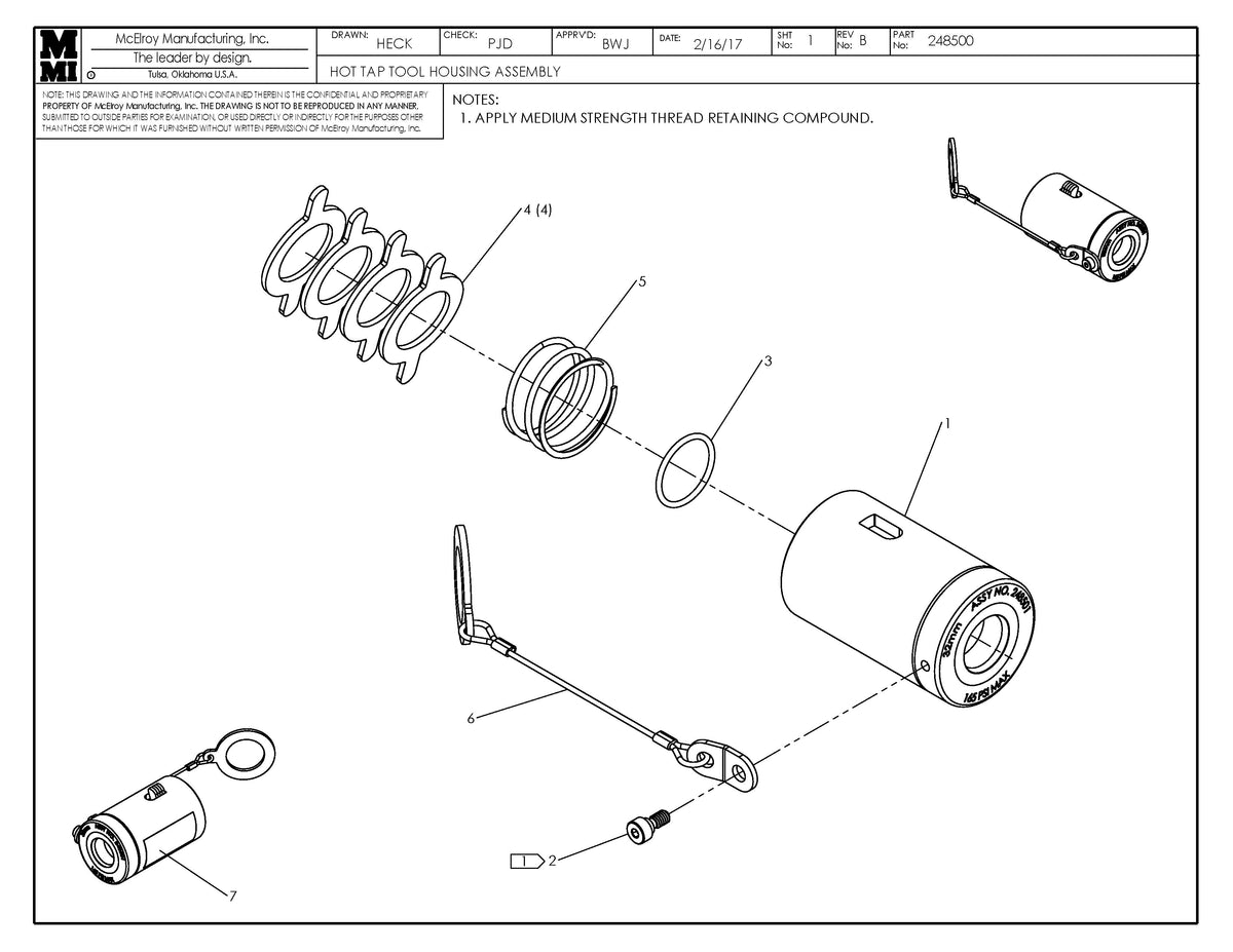 McElroy Part 248502 - 40MM HTT HOUSING ASSY for sale