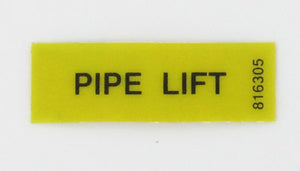 McElroy Part 816305 - PIPE LIFT LABEL for sale