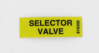 McElroy Part 816308 - SELECTOR VALVE LABEL for sale