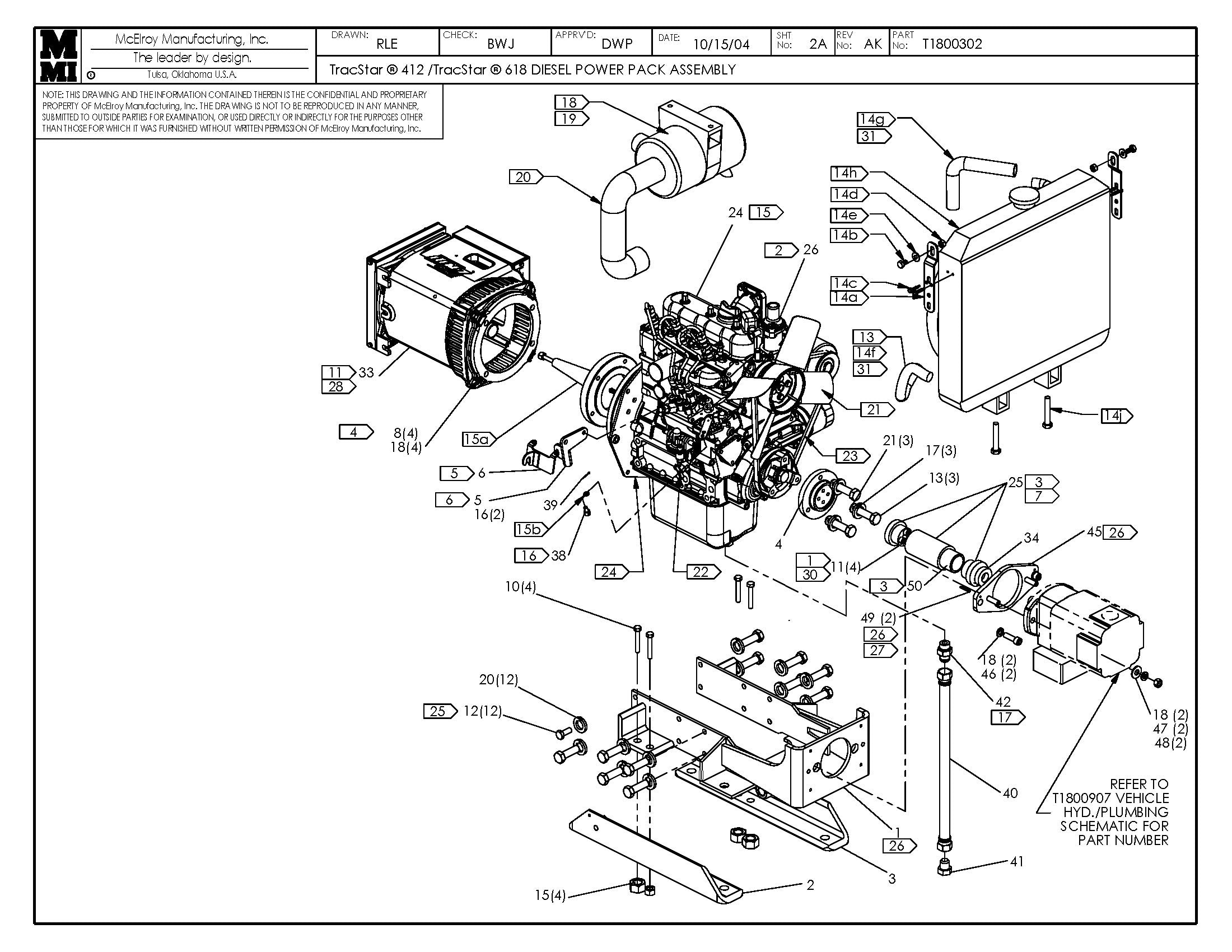 T1800302 - T412/T618 Diesel Pwr Pack Assembly