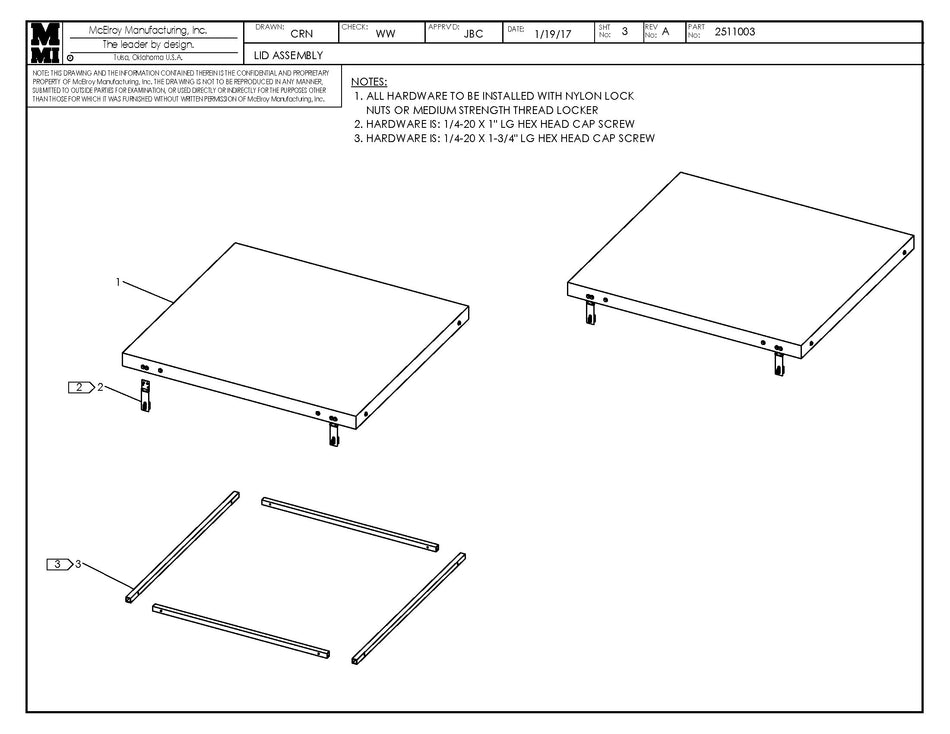McElroy Part 2511003 - LID ASSY for sale