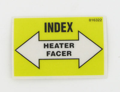 McElroy Part 816322 - INDEX HTR&FCR LABEL for sale