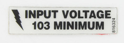 McElroy Part 816324 - 103 MIN INPUT VOLTAGE LABEL for sale