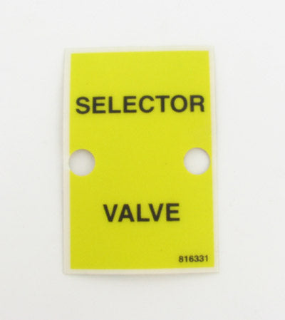 McElroy Part 816331 - SELECTOR VALVE LABEL;SP for sale