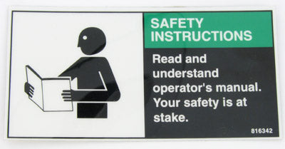 McElroy Part 816342 - SAFETY INSTR MANUAL LABEL for sale
