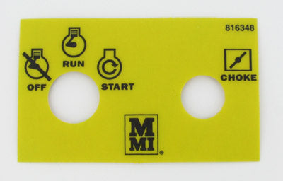 McElroy Part 816348 - MOTOR ON/OFF/START/CHOKE LABEL for sale
