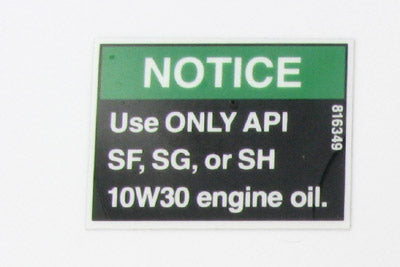 McElroy Part 816349 - OIL TYPE NOTICE LABEL for sale