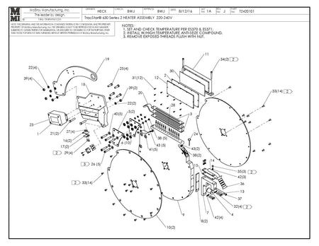 T2420101 - T630 S2 220-240V Heater Assembly