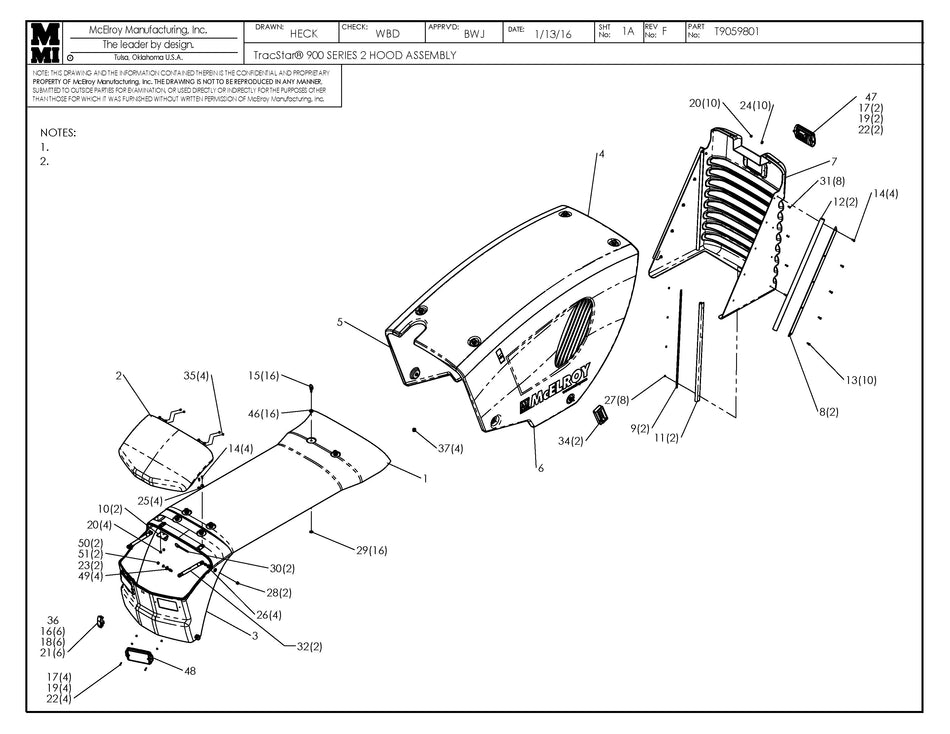 T9059801 - T900 S2 Hood Assembly