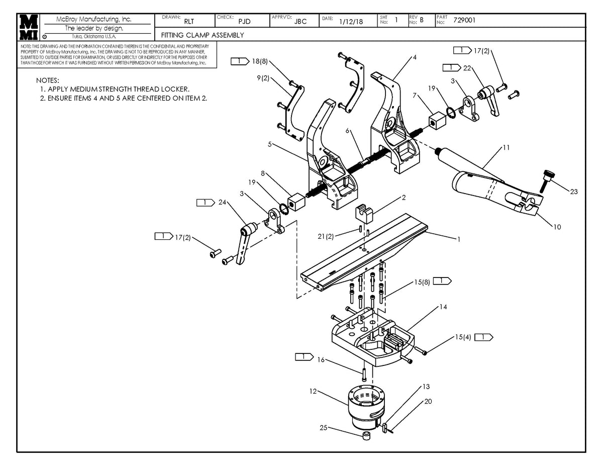 McElroy Part 729001 - FITTING CLAMP ASSY for sale