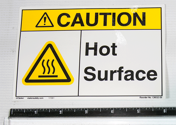 MJQ00507 - 6"X4" Caution Hot Label