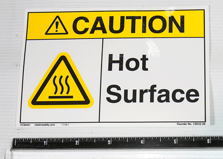 MJQ00507 - 6"X4" Caution Hot Label