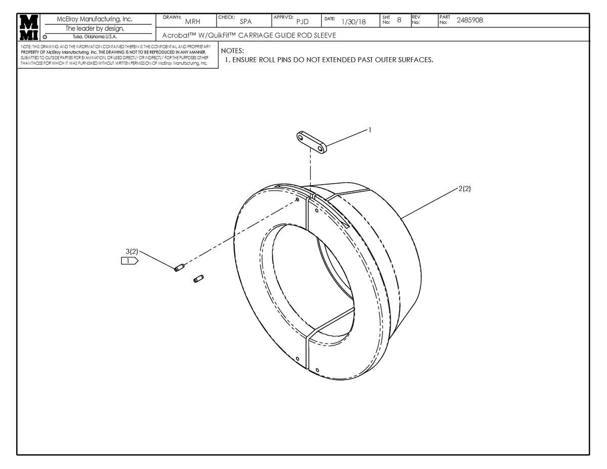 McElroy Part 2485908 - ACRBT W/QF CRG GUD ROD SLEEVE for sale
