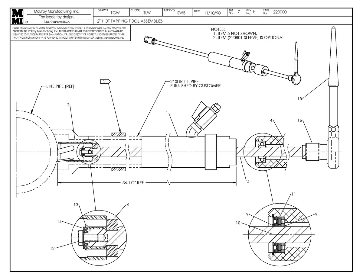 McElroy Part 220003 - 2IPS HD 3408/4710 HTT ASSY for sale