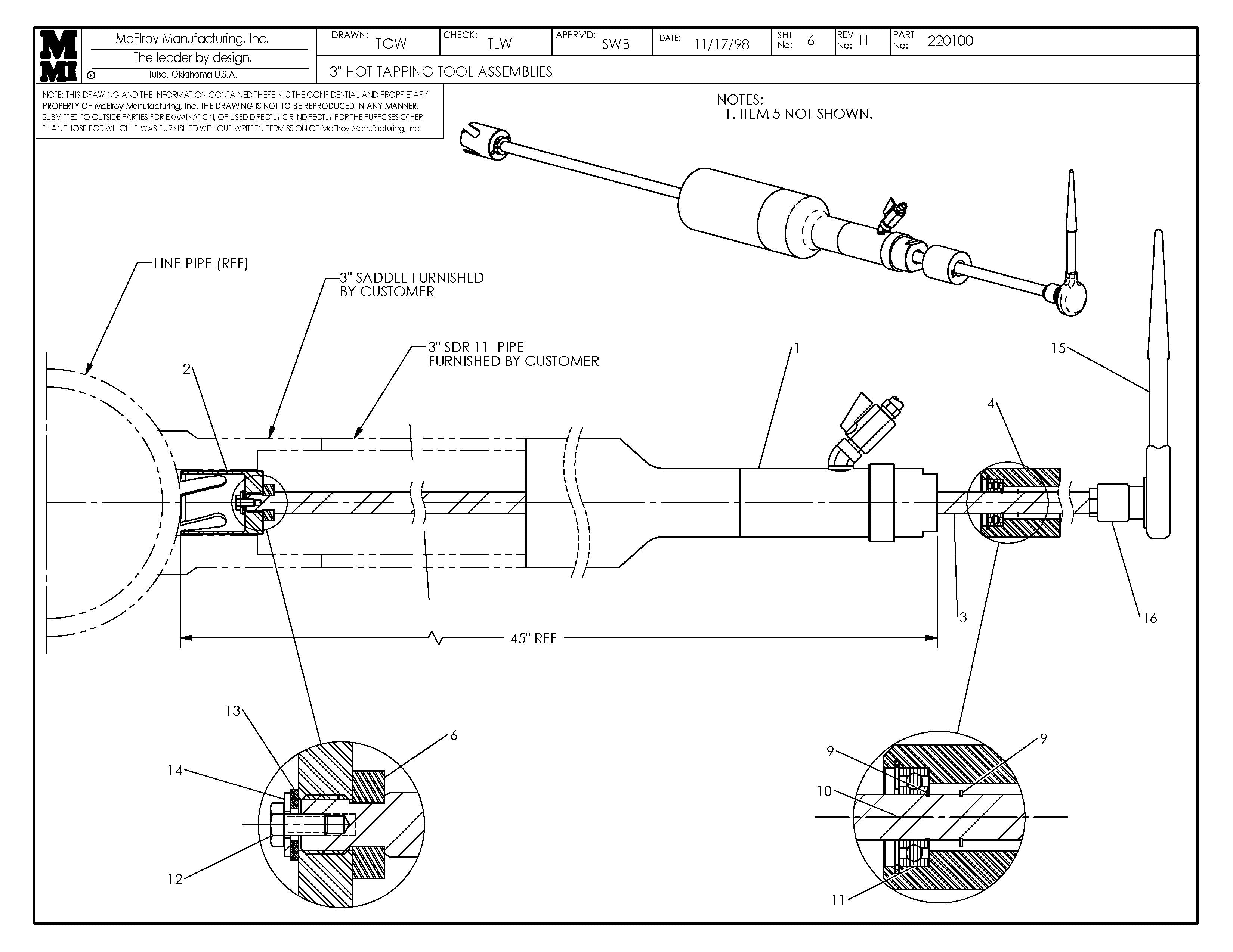 McElroy Part 220107 - 3IPS HD 3408/4710 HTT ASSY for sale
