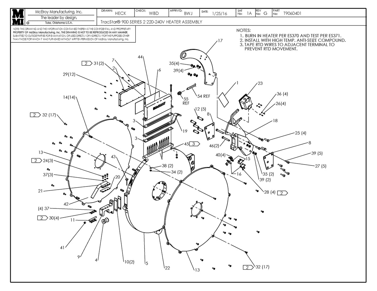 McElroy Part T9060401 - T900 S2 220-240V HEATER ASSY For Sale