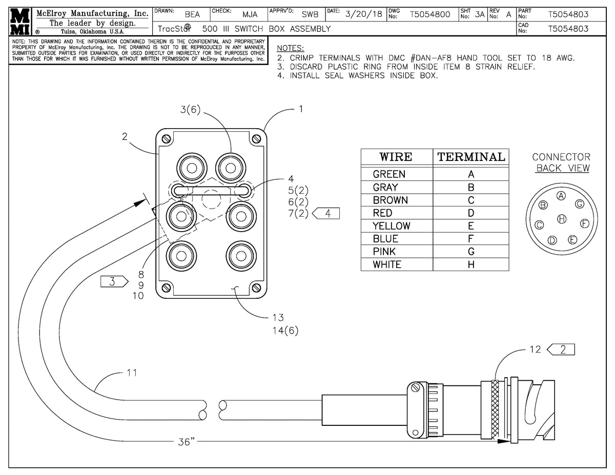 T5054803 - T500 III Switch Box Assembly