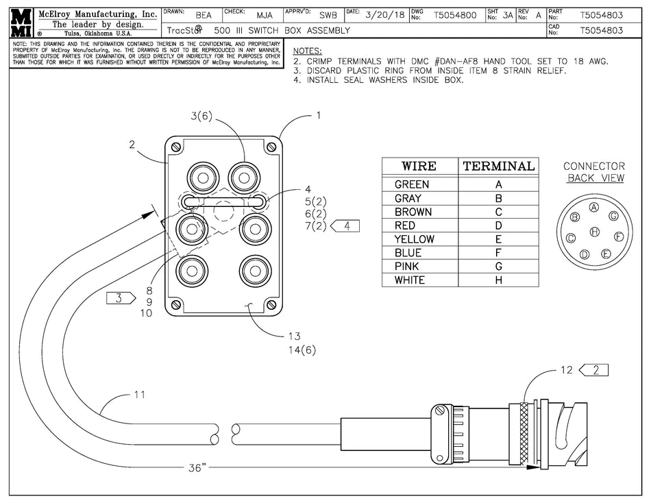 T5054803 - T500 III Switch Box Assembly