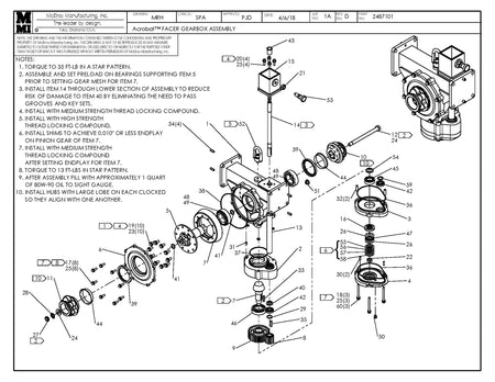 McElroy Part 2487101 - ACROBAT FACER GEARBOX ASSY for sale