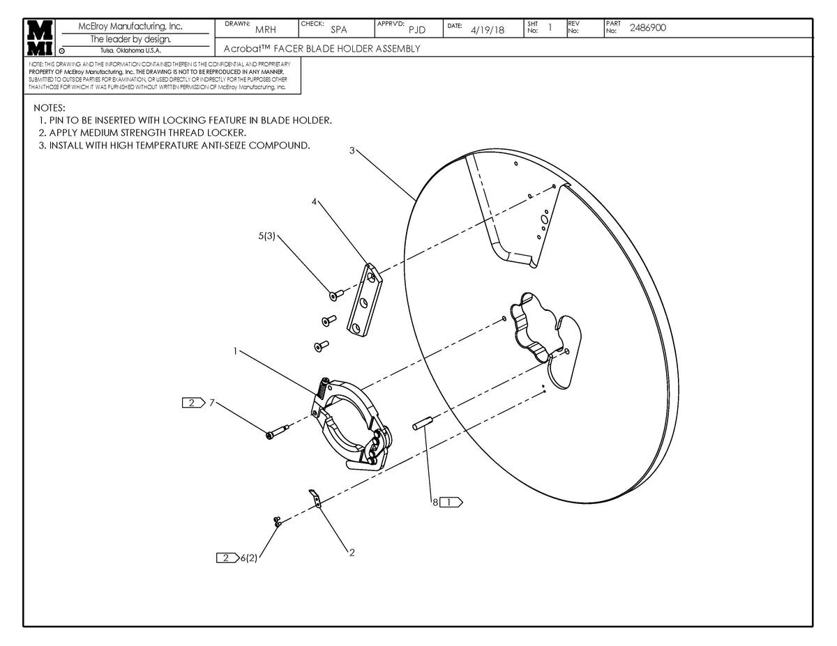 McElroy Part 2486904 - ACRBT FCR 500 BDY SD BLD HLDR for sale