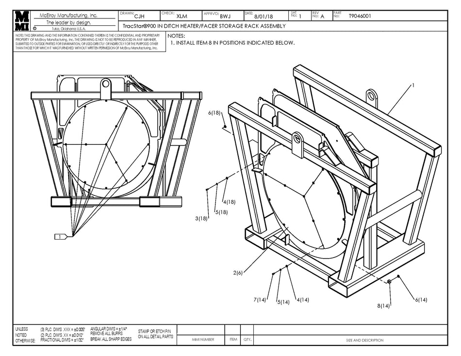T9046001 - T900 In-Ditch Heater/Facer Strg Rck