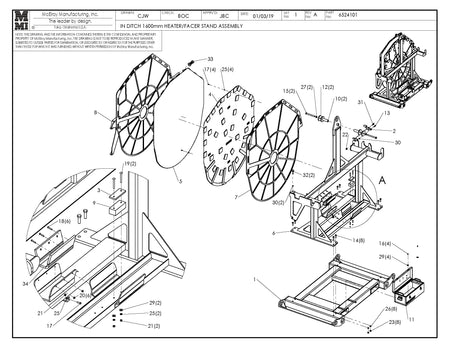McElroy Part 6524101 - IN-DITCH 1600 HTR/FCR STAND for sale
