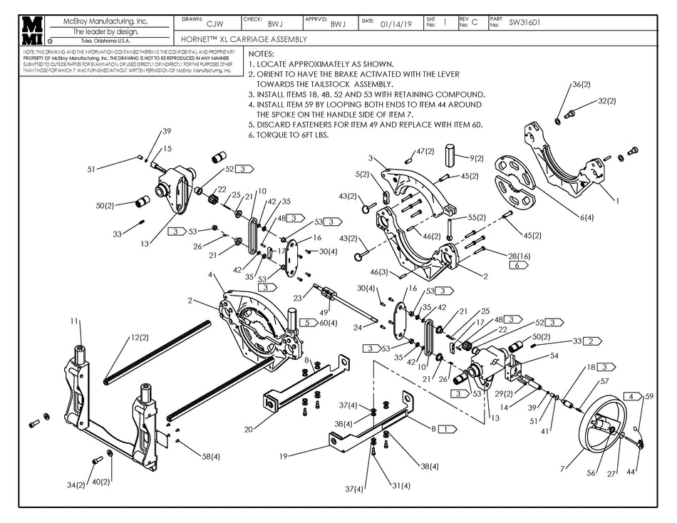 SW31601 - Hornet Xl Carriage Assembly