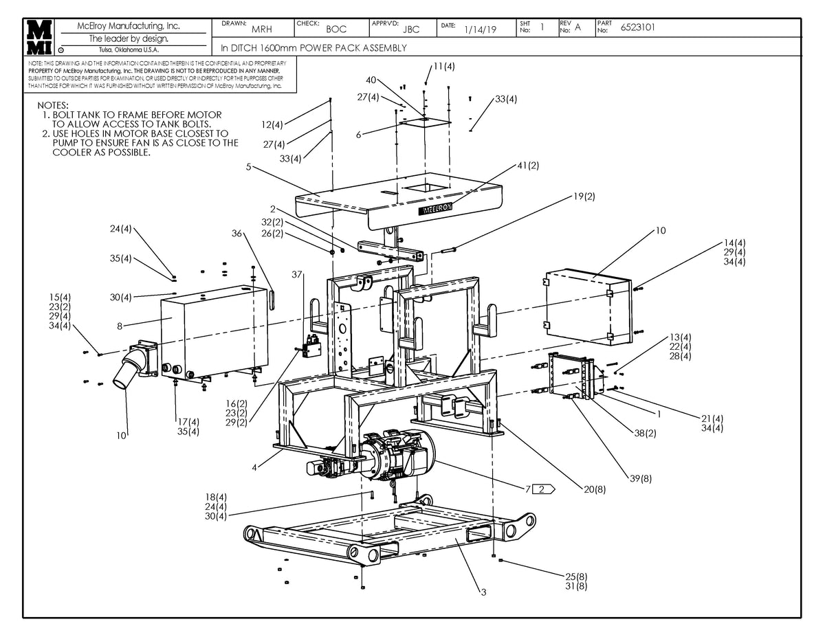 McElroy Part 6523101 - IN-DITCH 1600 POWER PACK ASSY for sale