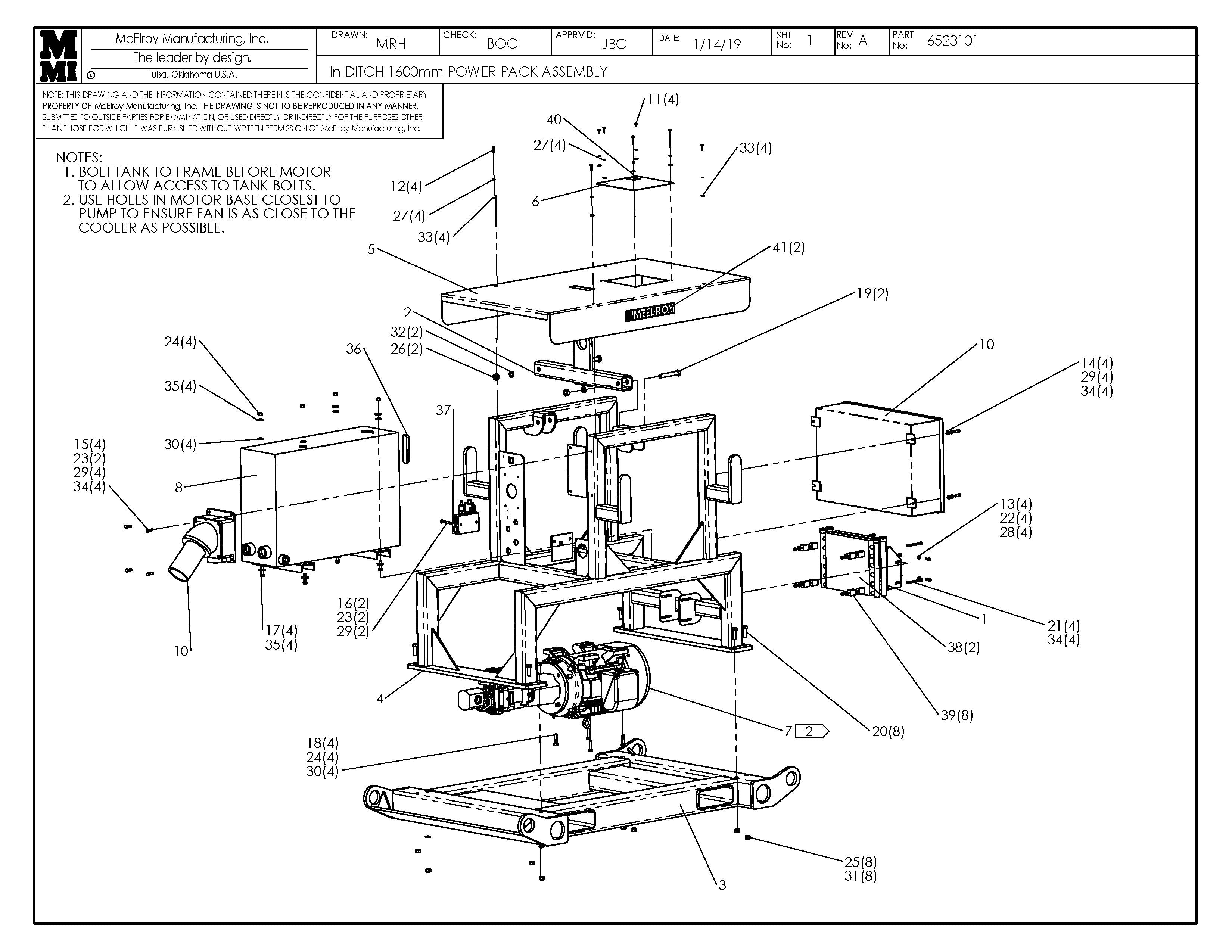 McElroy Part 6523101 - IN-DITCH 1600 POWER PACK ASSY for sale