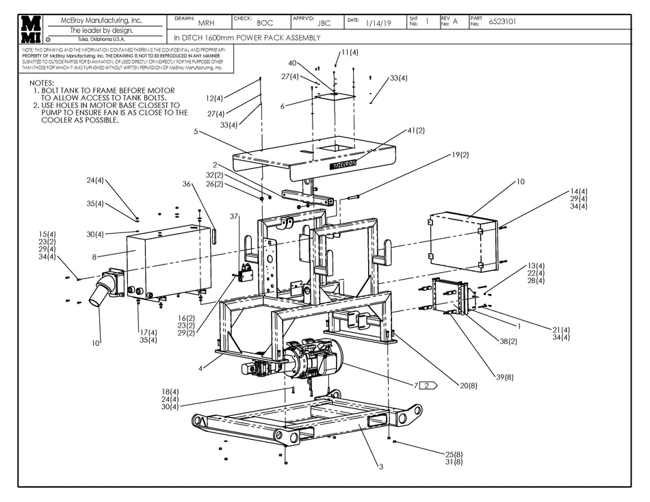McElroy Part 6523101 - IN-DITCH 1600 POWER PACK ASSY for sale