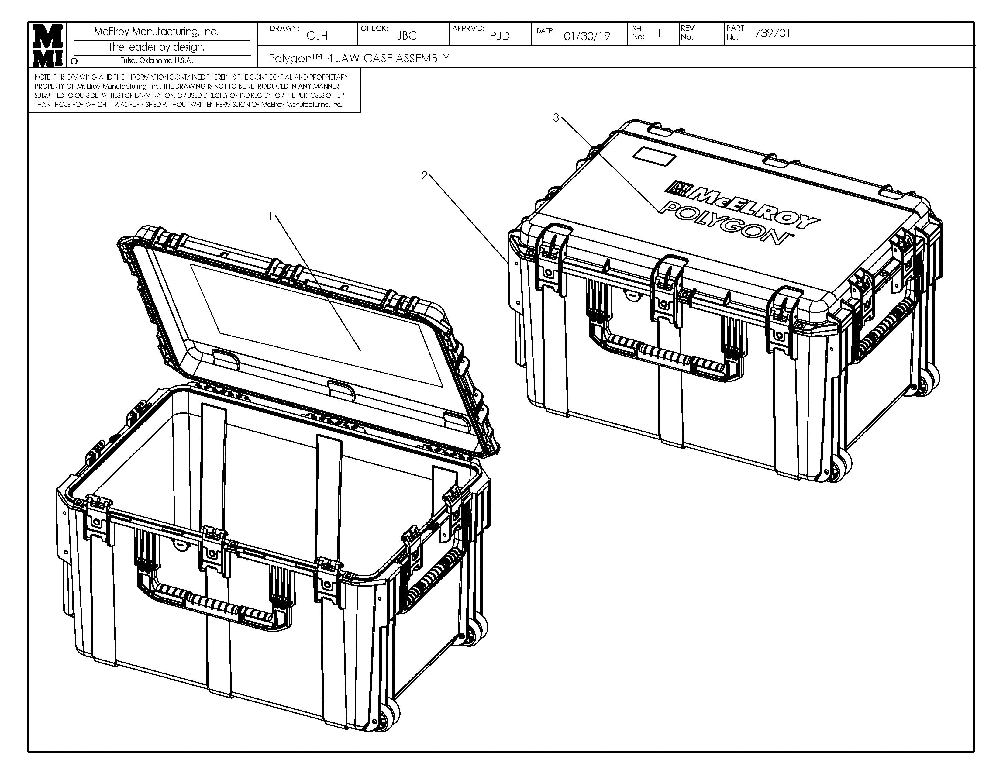 McElroy Part 739701 - POLYGON 4 JAW CASE ASSY for sale