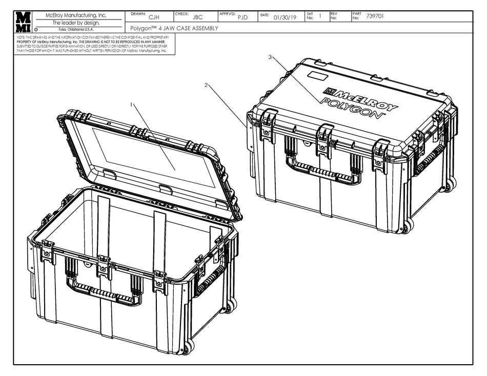 McElroy Part 739701 - POLYGON 4 JAW CASE ASSY for sale