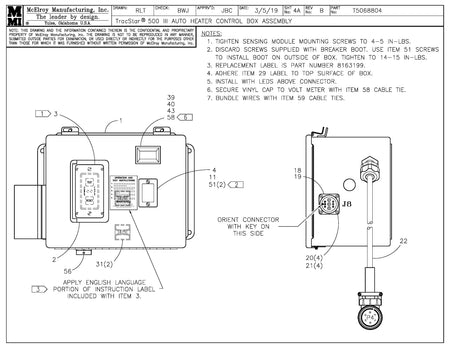 McElroy Part T5068804 - T500 III AUTO HTR CTRL BOX ASY For Sale