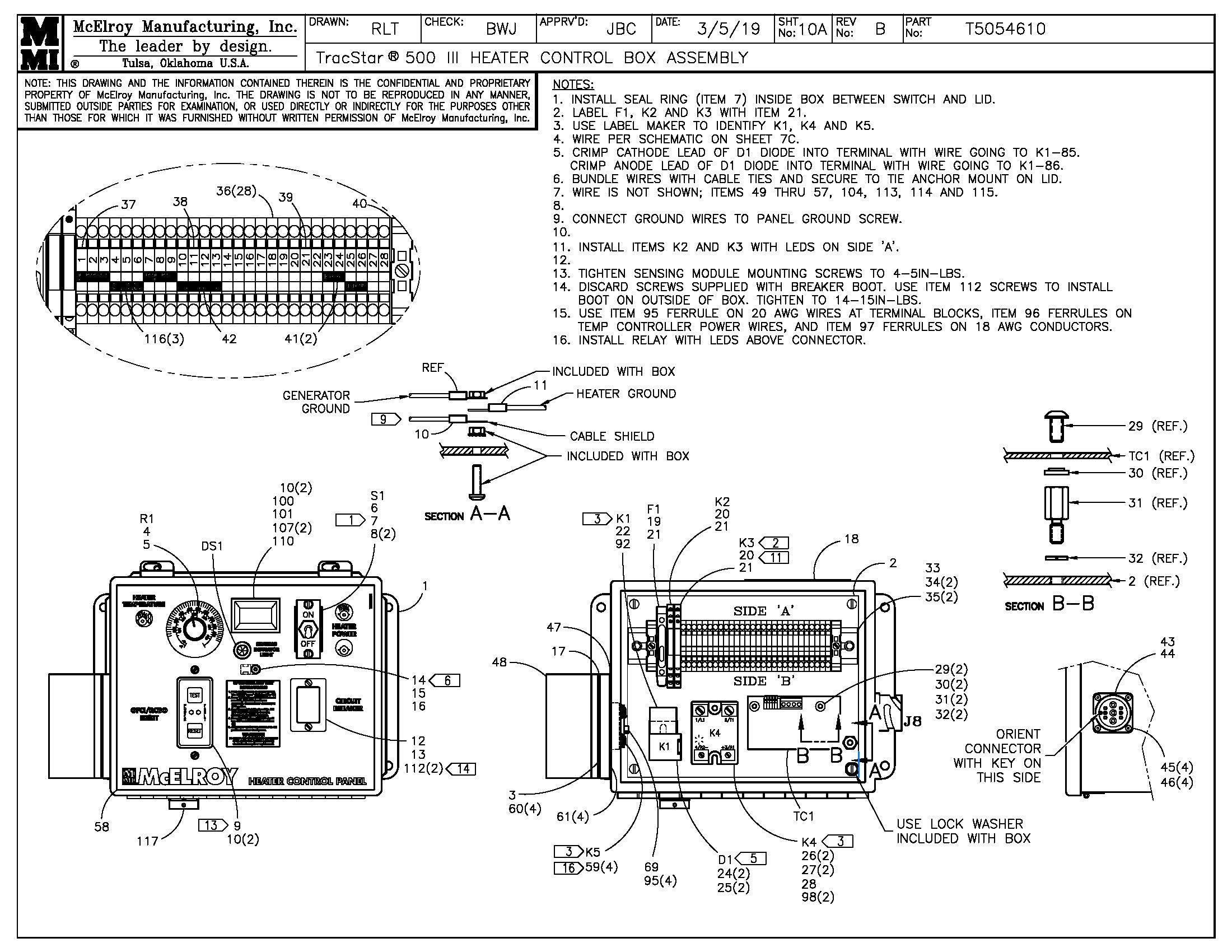 T5054610 - T500 III Heater Control Box Assembly