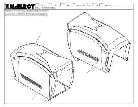 T9009402 - Rear Hood W/ Labels